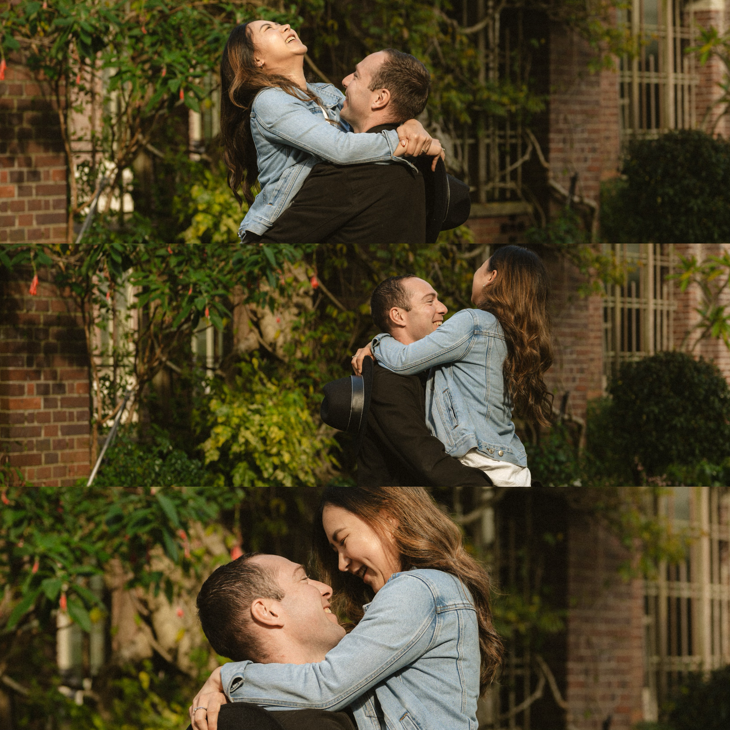 Cinematic Image of boy picking up and spinning the girl around.
