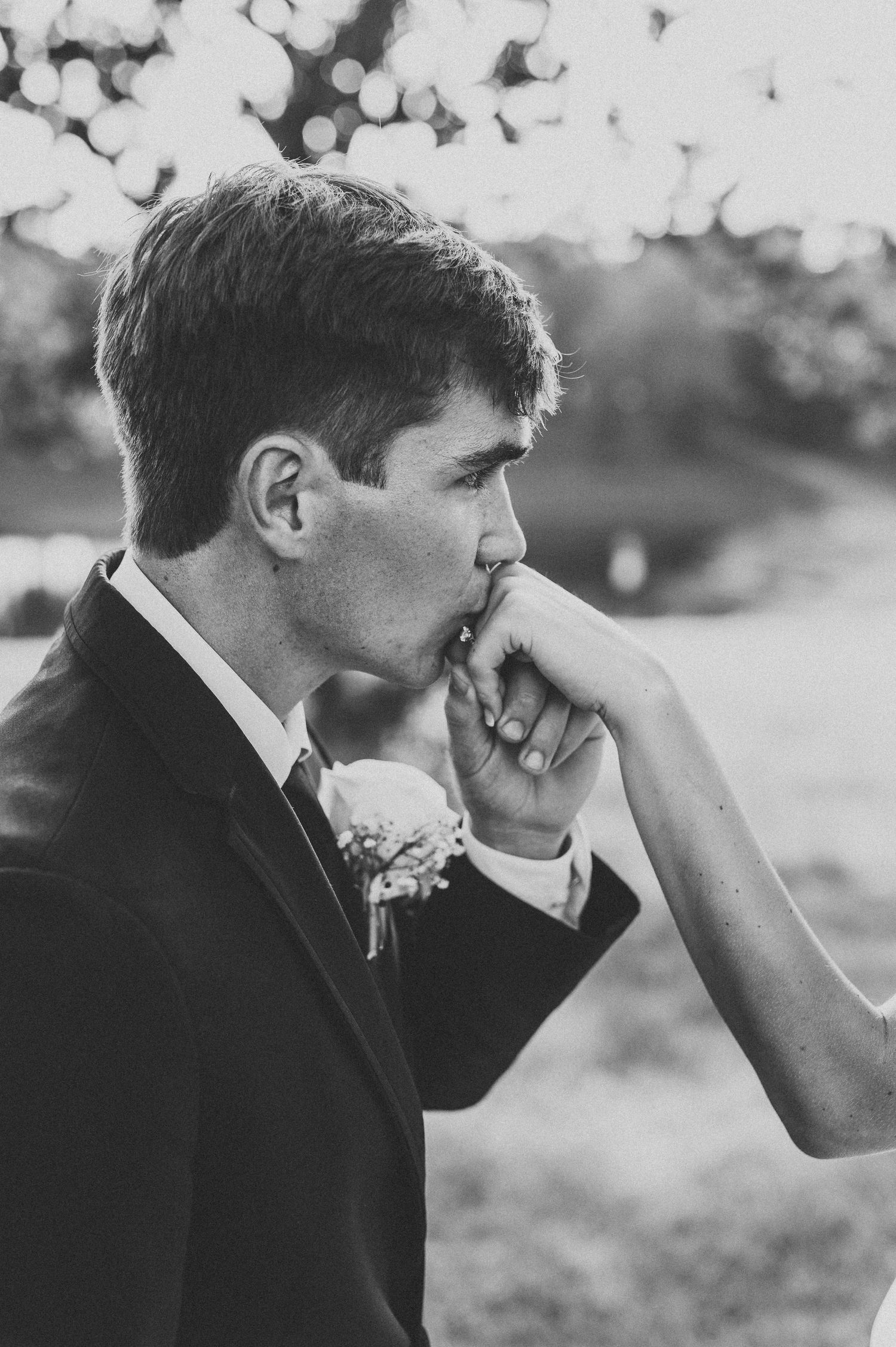 Black and White portrait of a groom on his wedding day | East Texas wedding photographer