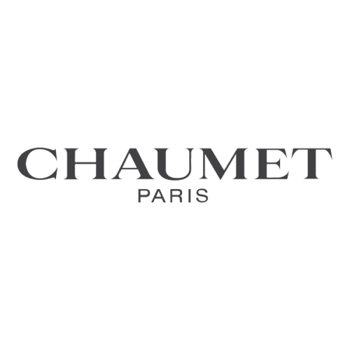 Chaumet Paris luxury jewelry brand logo in dark gray serif font on white background.