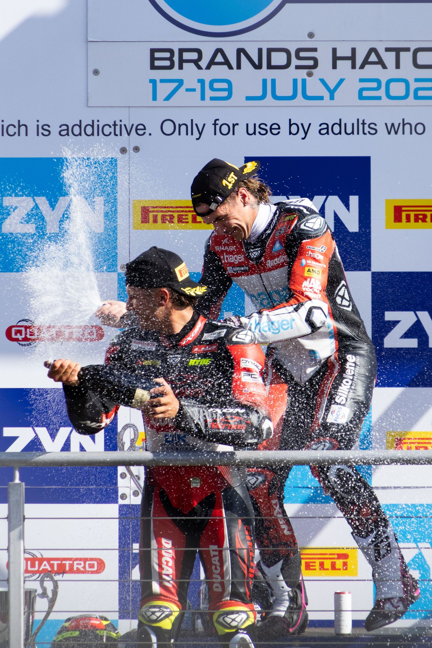 Scott Redding and Kyle Ryde on the podium at a 2026 BSB Race