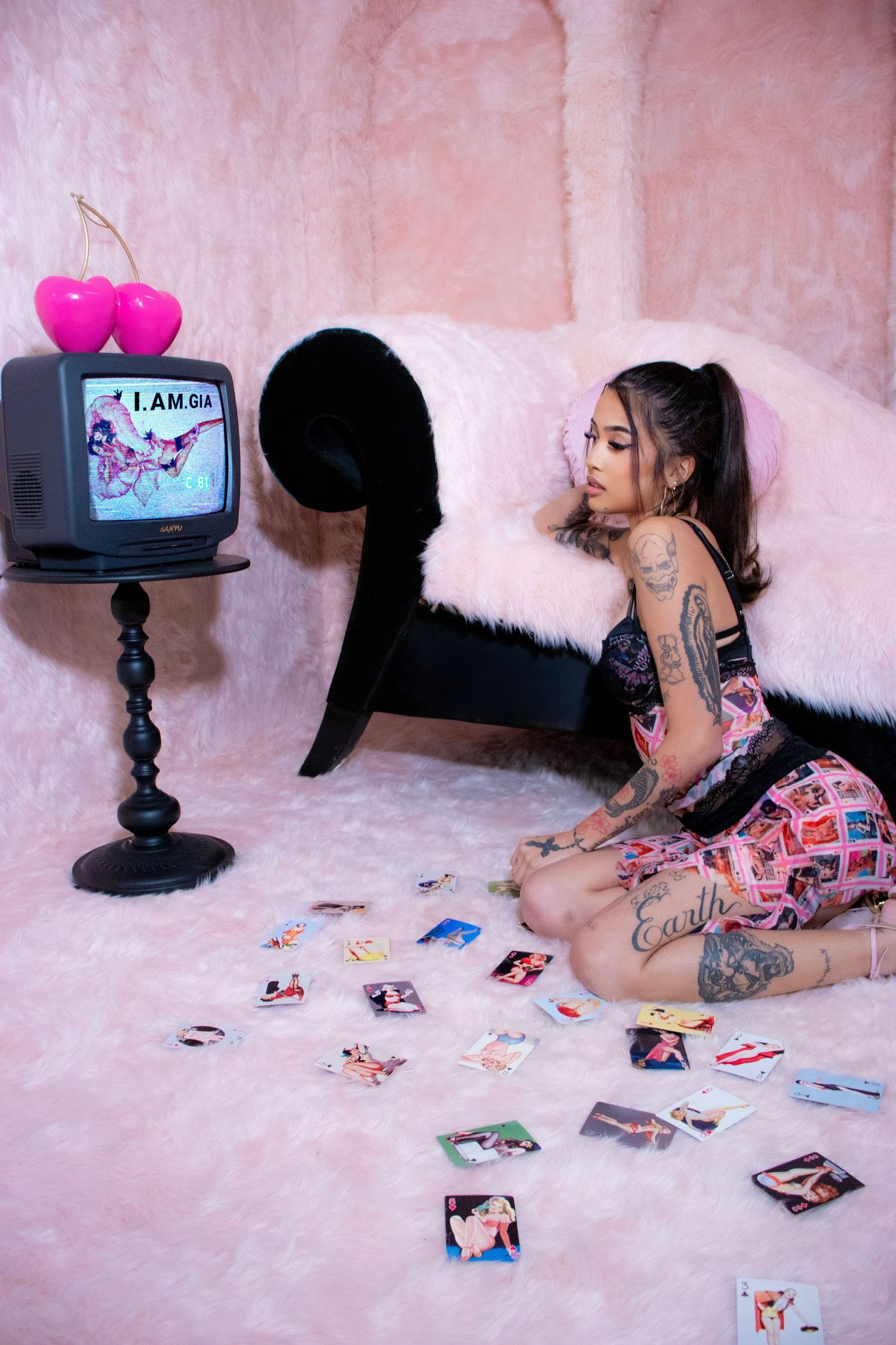 Creative themed set at a Las Vegas photography studio, perfect for portraits, fashion, birthdays, content creation, and editorial shoots.