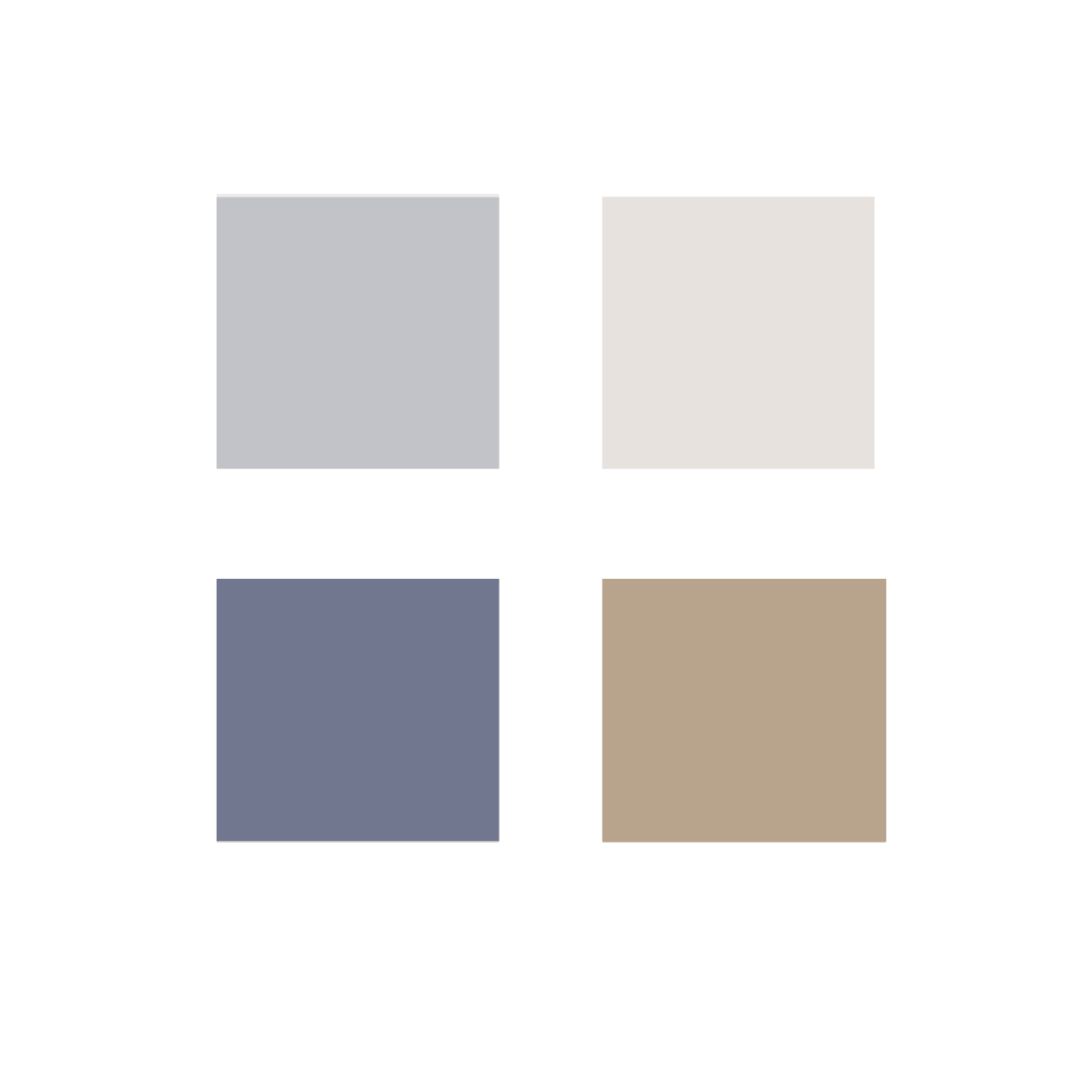Color swatches showing neutral gray and beige tones arranged in a grid pattern.