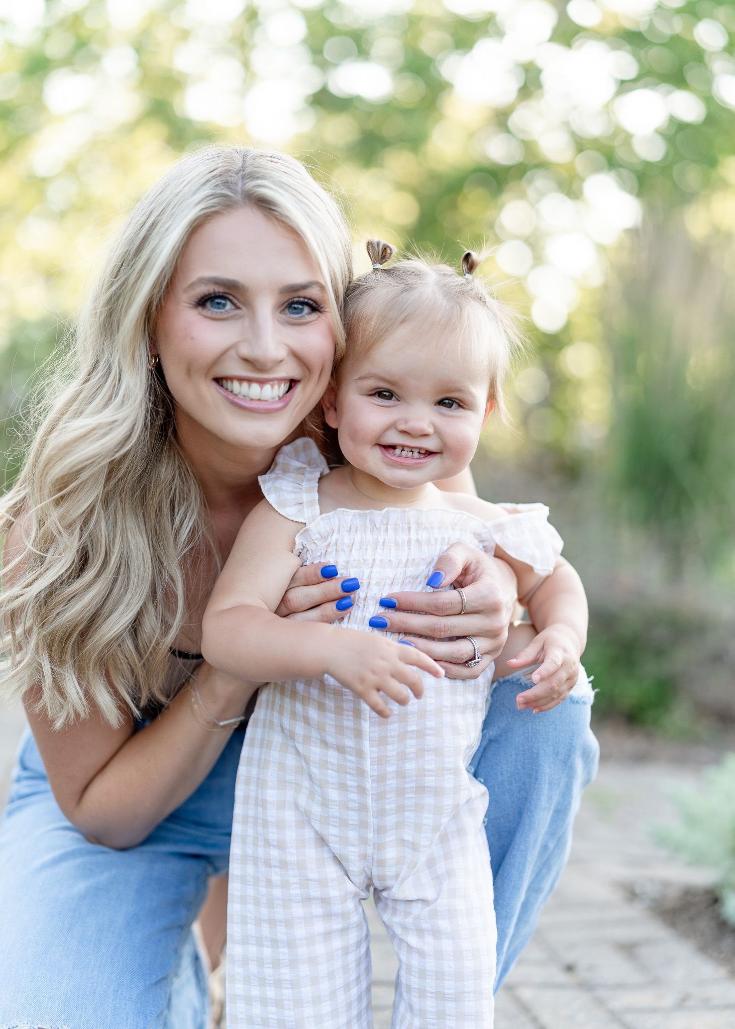 A tender moment captured in three similar outdoor portraits showing affectionate embraces against a natural backdrop.