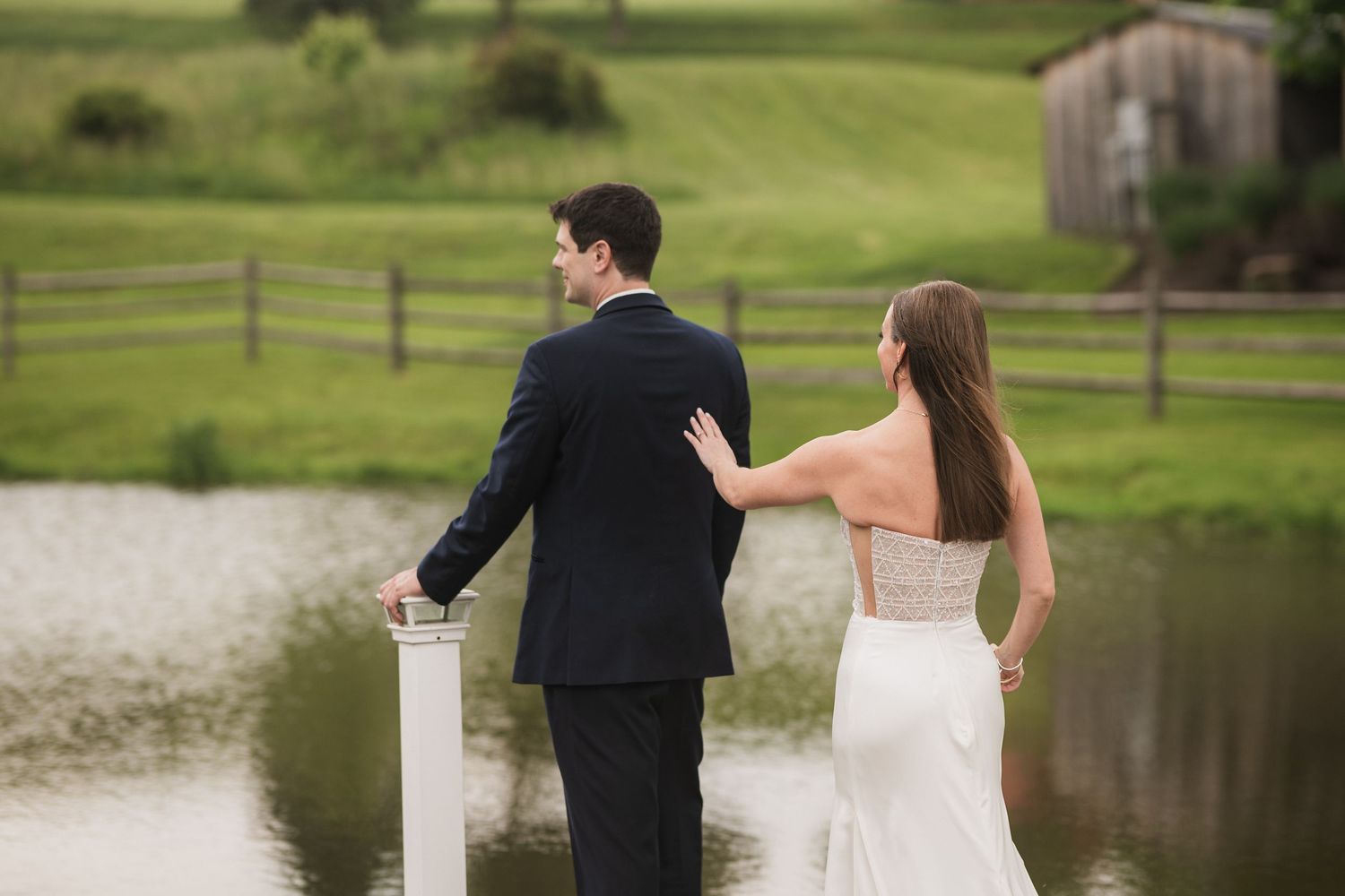 wedding first look  at shady elms farm pittsburgh pa photography and video