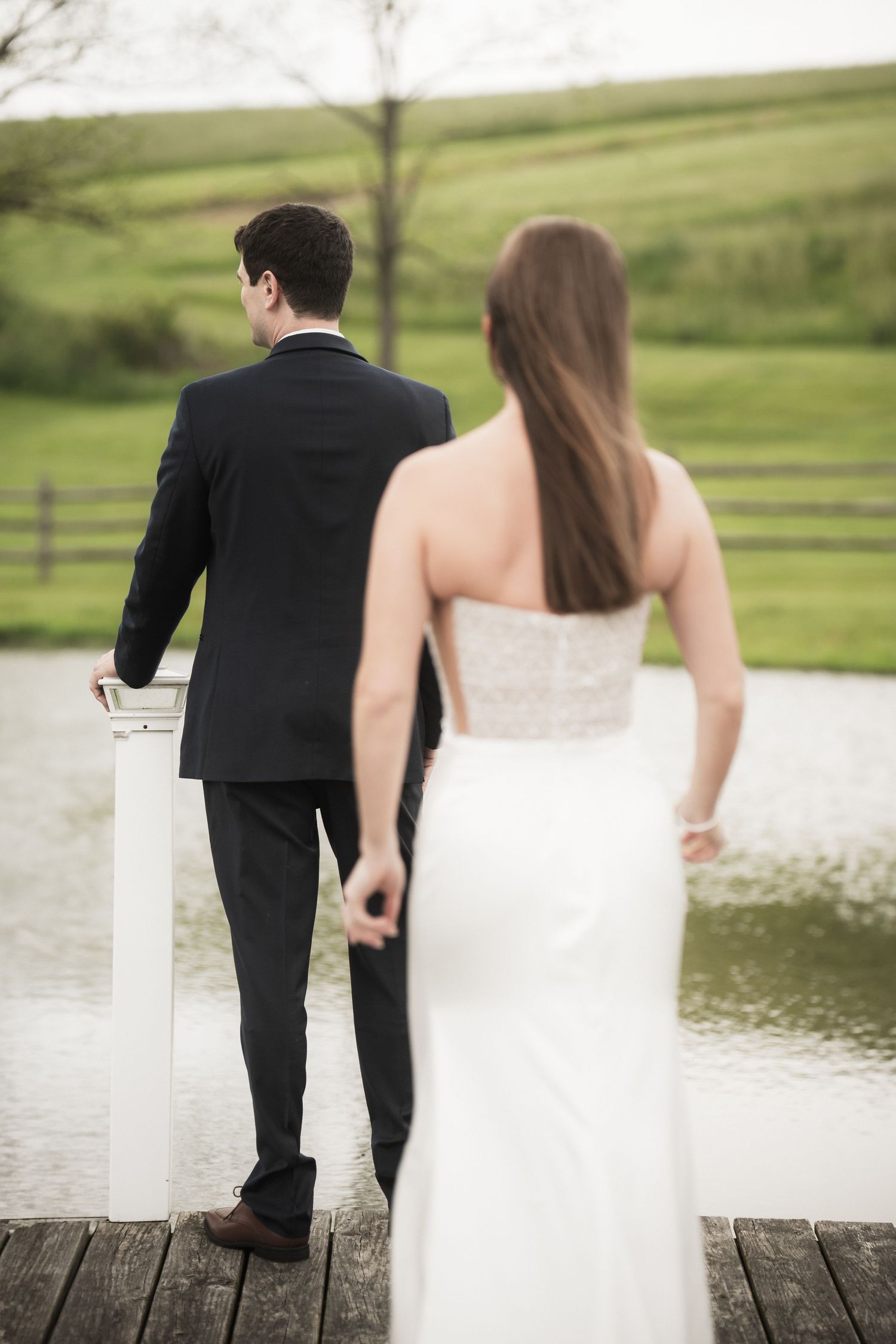 lake first look pond wedding  at shady elms farm pittsburgh pa photography and video