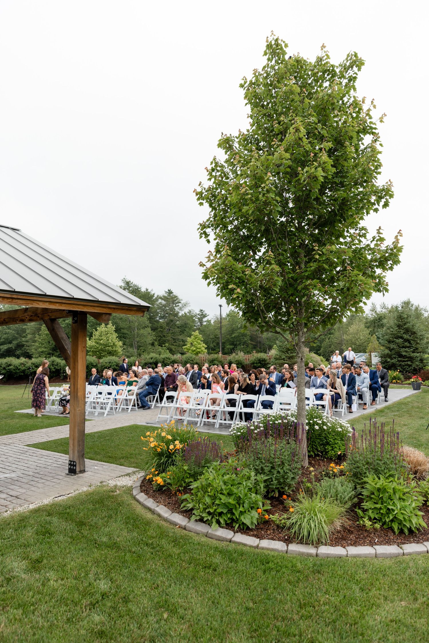 Barn at Bull Meadow wedding ceremony area summer Concord NH
