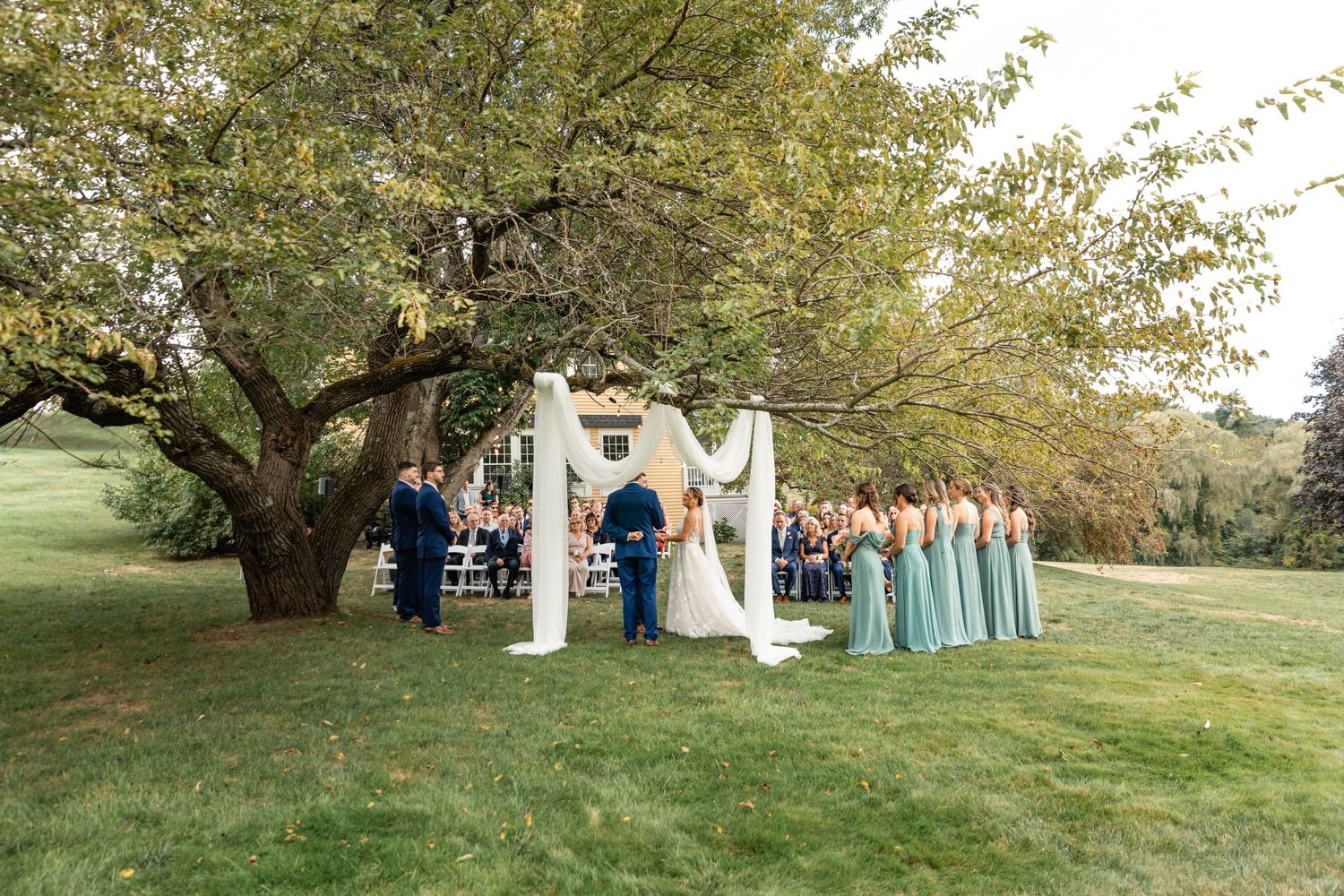 Westbrook Inn wedding Derry NH ceremony area summer trees