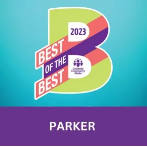 Purple and green 'Best of the Best 2023' logo design on turquoise background.