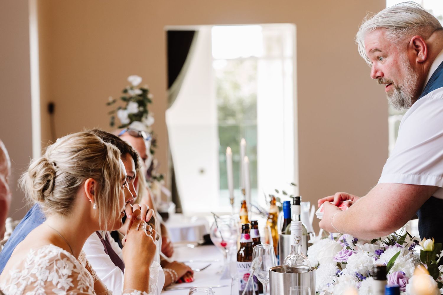 Weymouth wedding photography. Chris Howat Dorset Magician works his magic at the Kingston Maurward Estate wedding, Dorchester