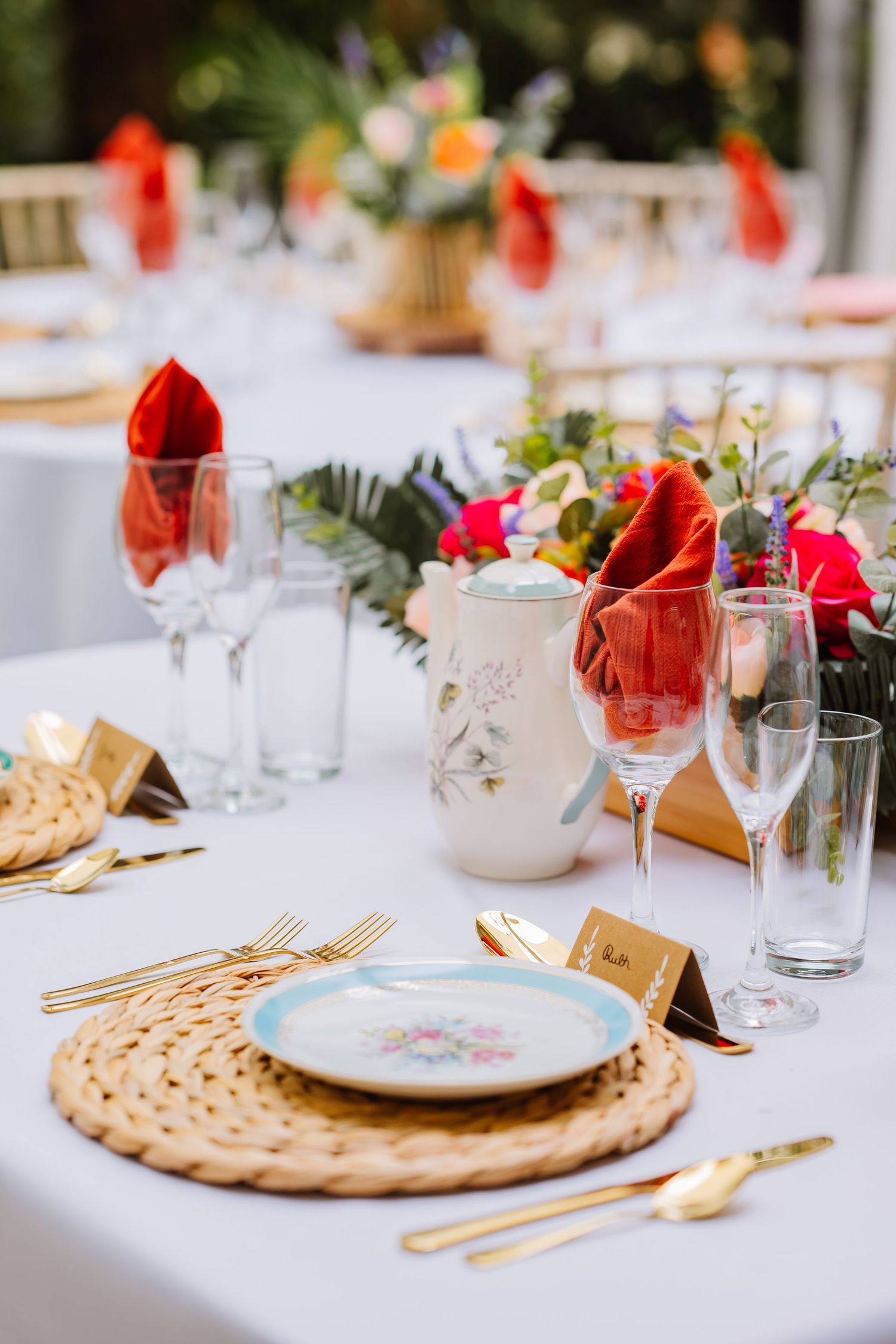 Afternoon tea at an Abbotsbury Gardens wedding. Outdoor wedding venue in Dorset,  Candid Weymouth wedding photographer