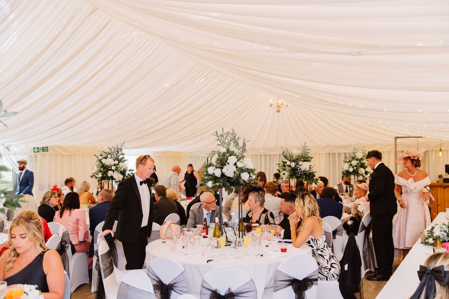Weymouth wedding venue hall with marquee lining- Willowbed Hall, Chickerell. Dorset candid wedding photographer
