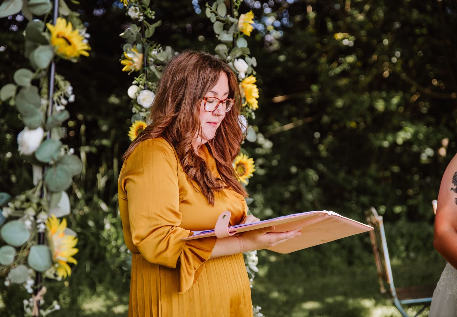 Dorset Celebrant Emily, Blessed Be Ceremonies at the Gaggle of Geese Tipi Wedding Venue Dorset. Candid wedding photographer, Dorset.