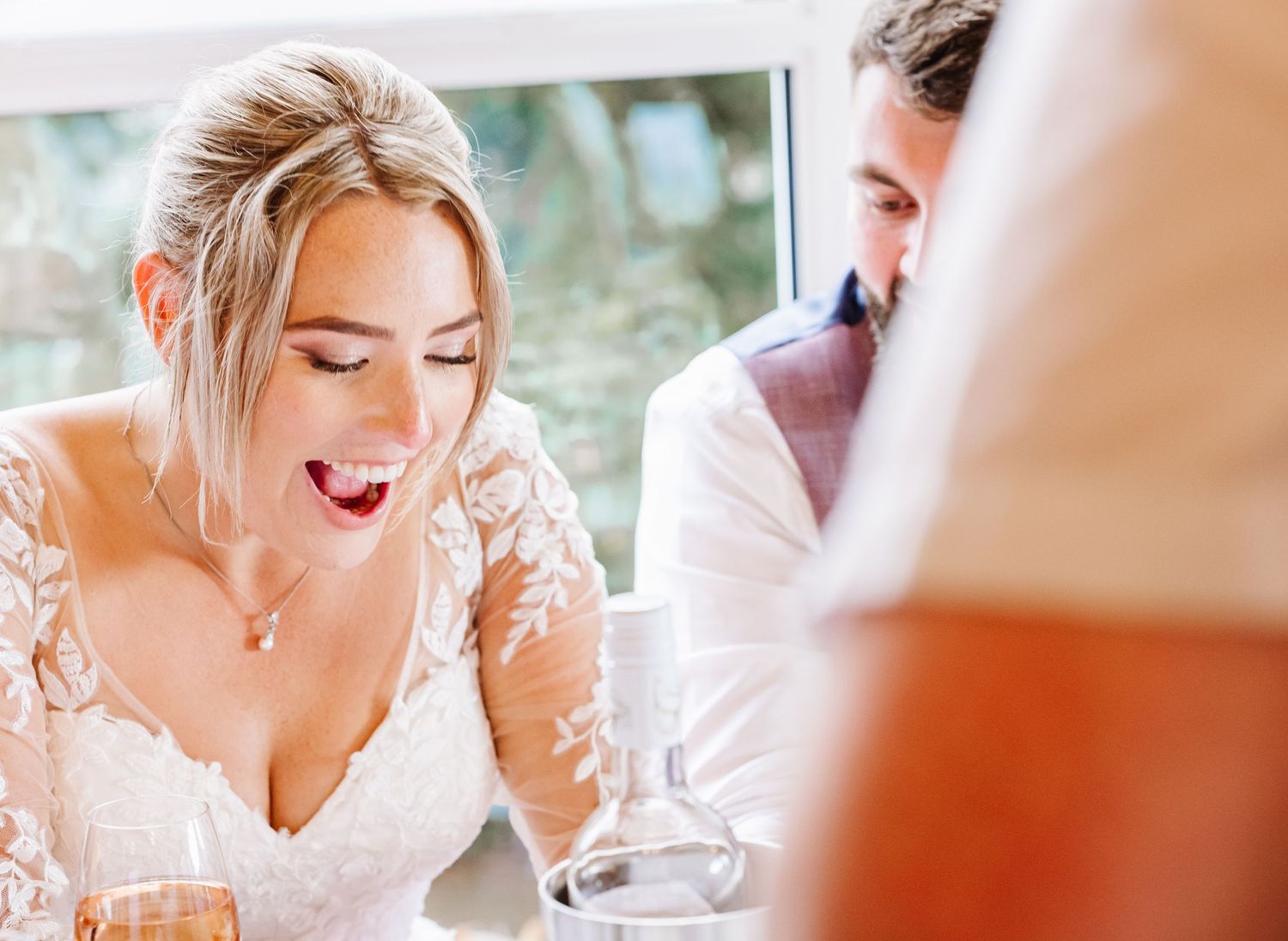 Weymouth wedding photography at Kingston Maurward. A Dorset bride shocked at Chris Howat's Magic at a Kingston Maurward Estate Wedding.