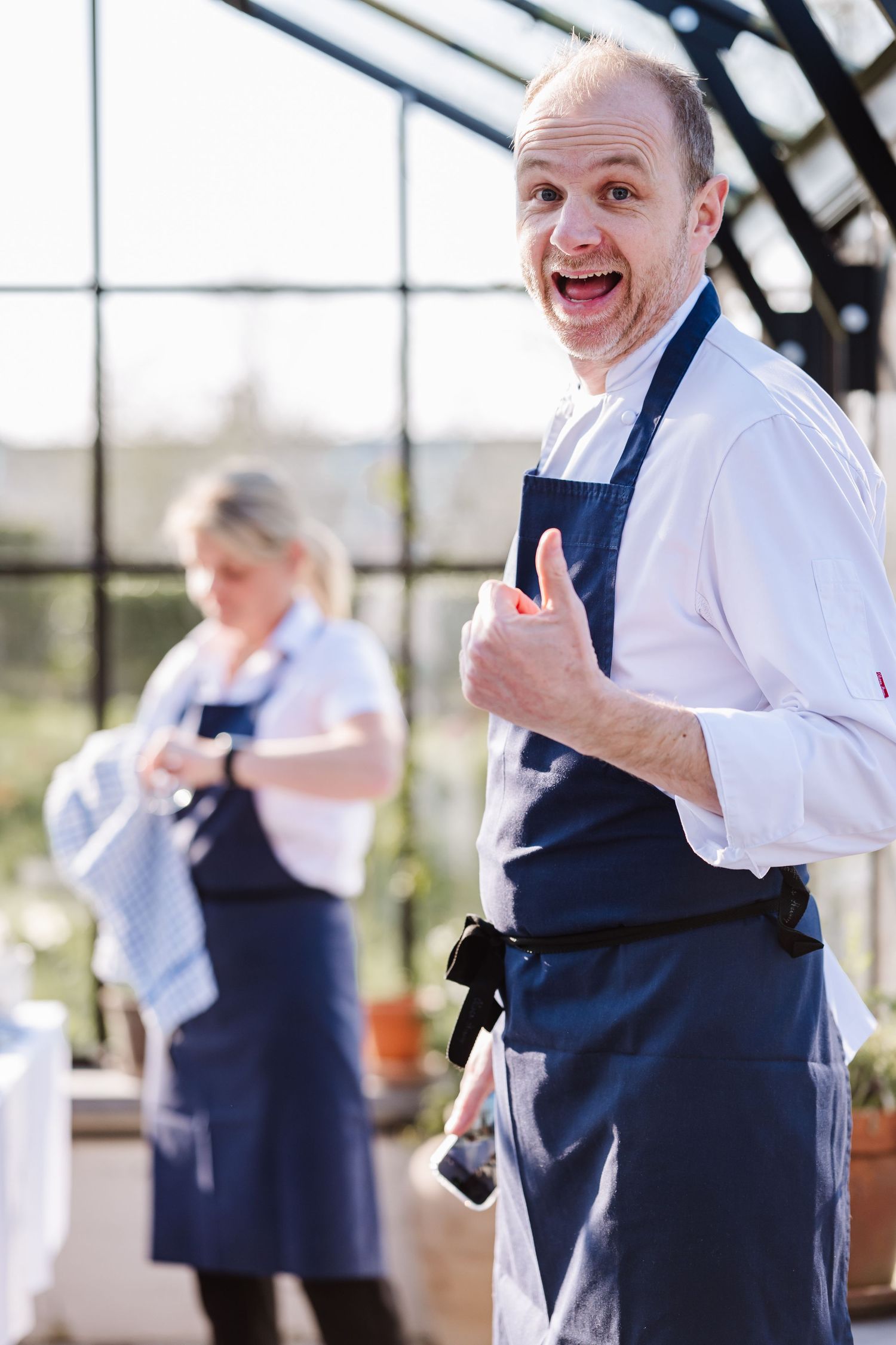 Chef Sargent Smiling at the camera at The Cornish Place, usual wedding venue for intimate weddings
