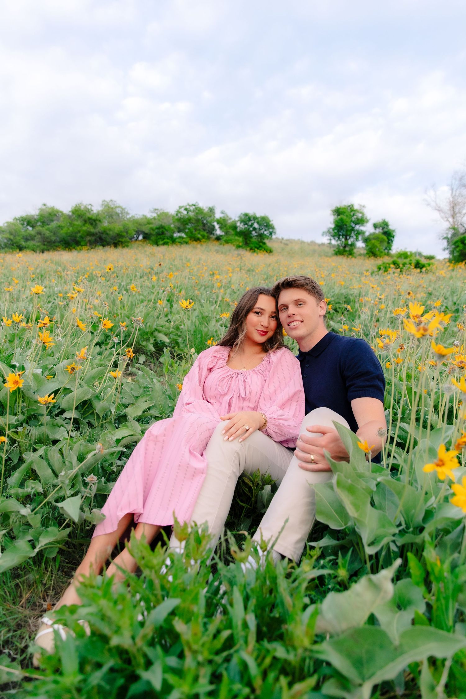 Flower Field Engagement Photography Session