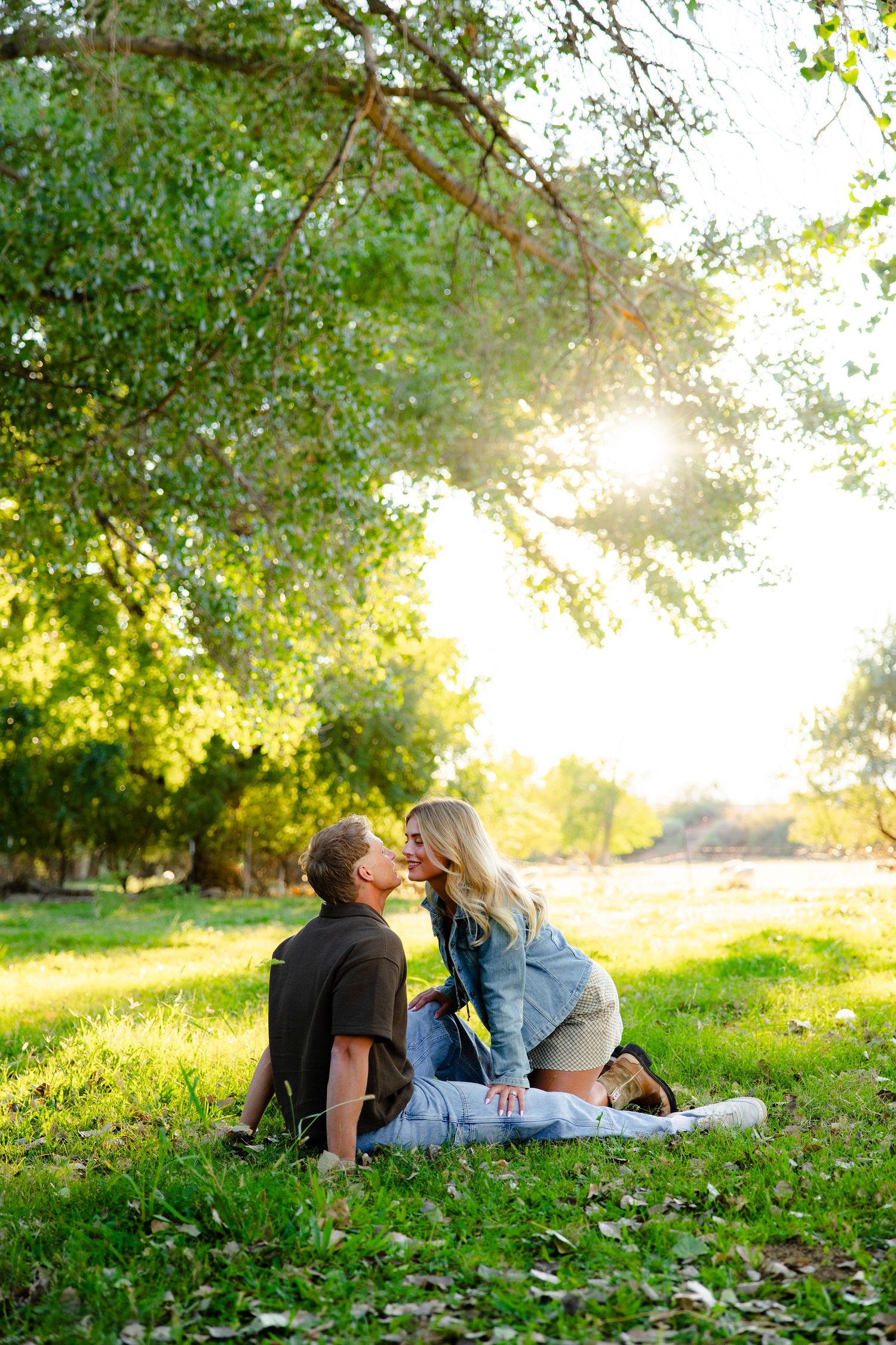 Green Field Engagement Photography Session