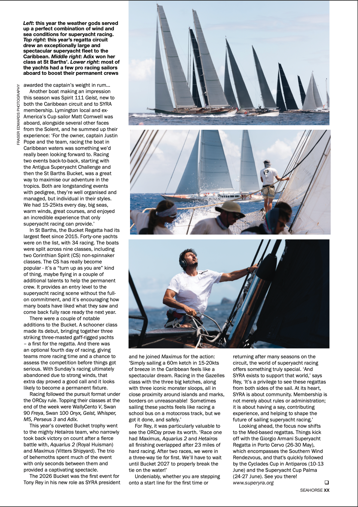 Luxury superyacht sailing race in tropical waters with crew on deck, competing in a prestigious regatta event.