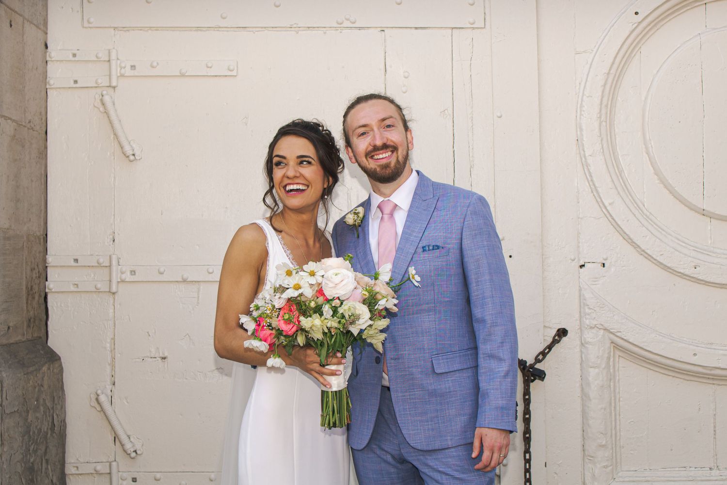 Couple celebrating their wedding