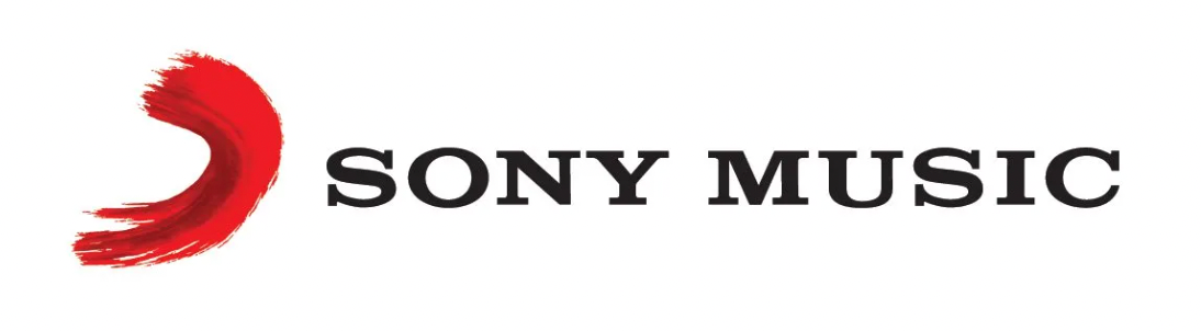 Sony Music logo with a red swoosh symbol and black text on white background.