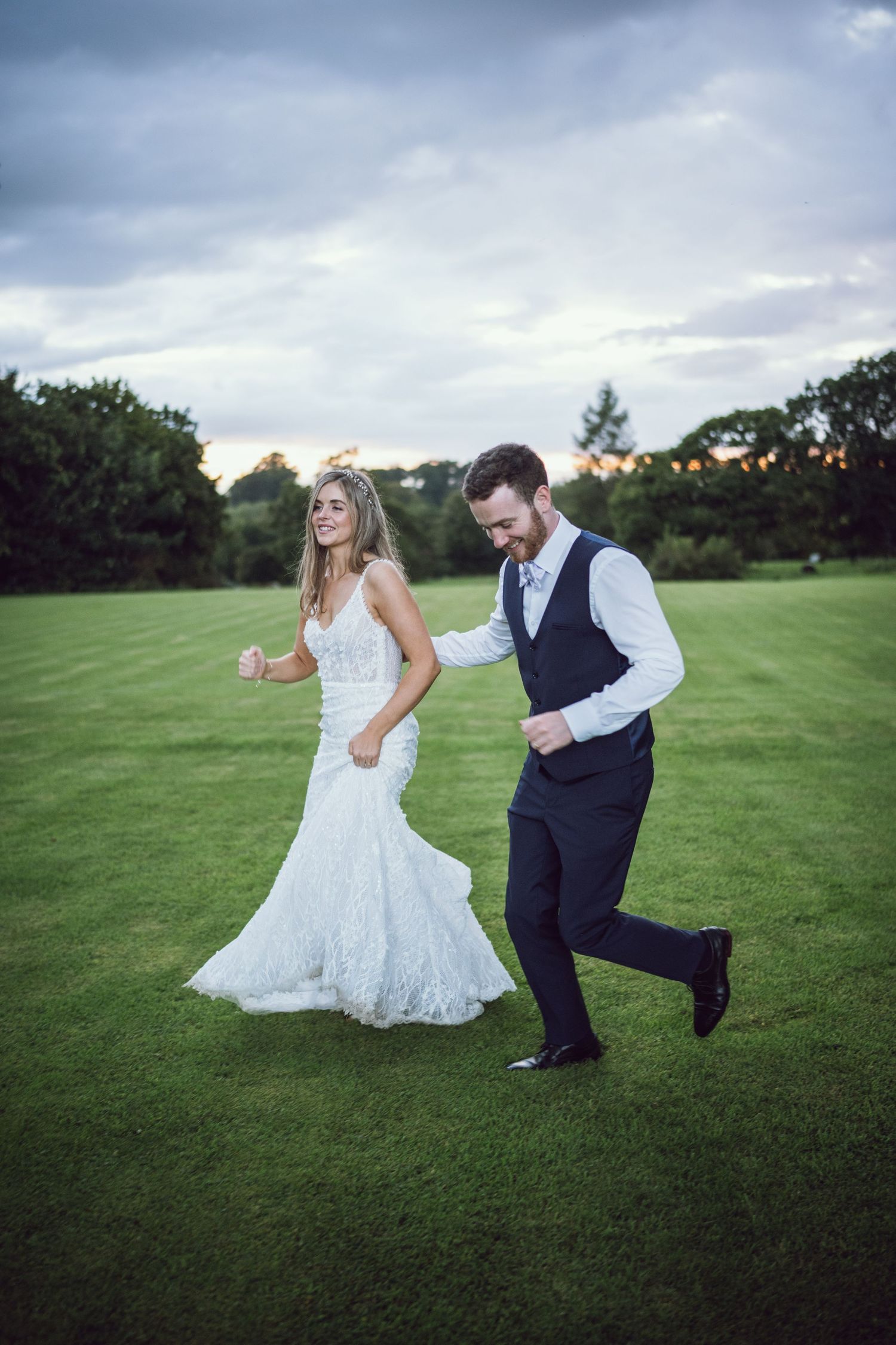 Bride and groom portrait at Rathsallagh House wedding in Wicklow
