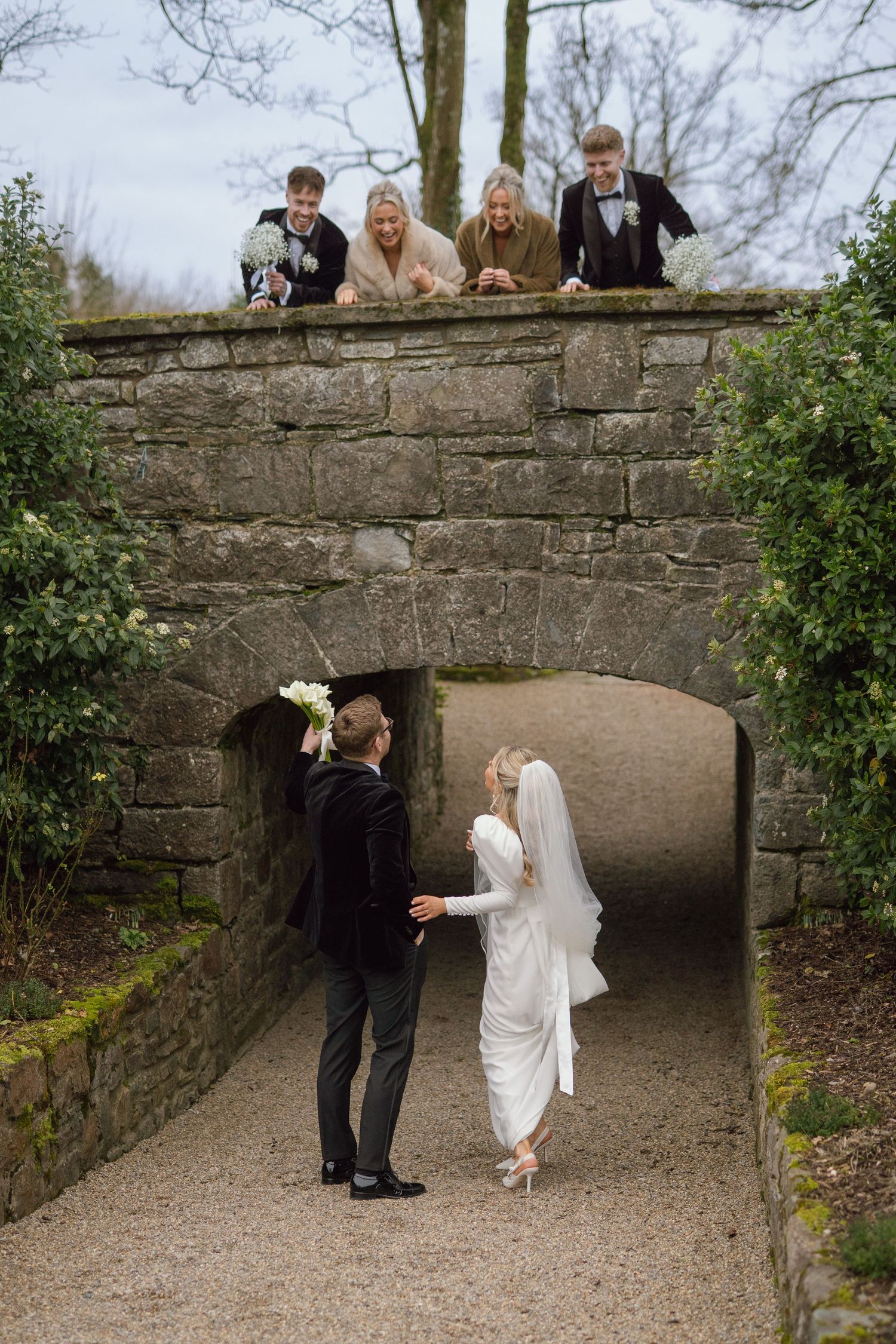 Portrait of bride & groom at Clonabreany House wedding in Meath