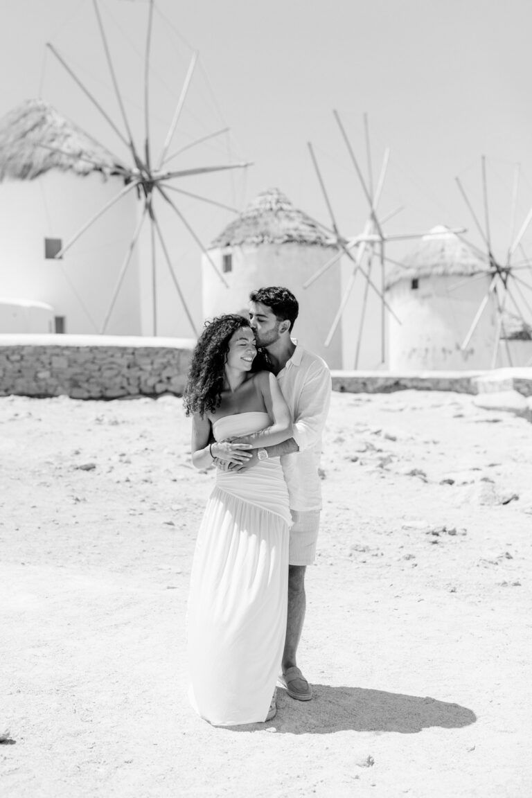 Wedding content creator capturing elegant ceremony details in Greece