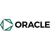 Modern geometric Oracle logo design in green.