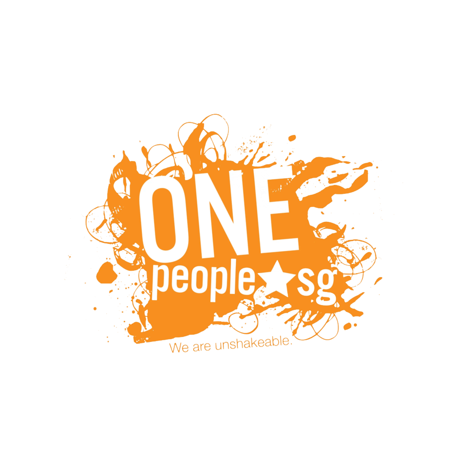 Multiple orange grunge-style logo designs arranged horizontally on white background.