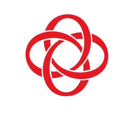 Series of red interlocking circular symbols in a horizontal arrangement.