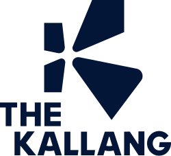 Navy blue text reading 'KALLANG' in a bold angular font style.