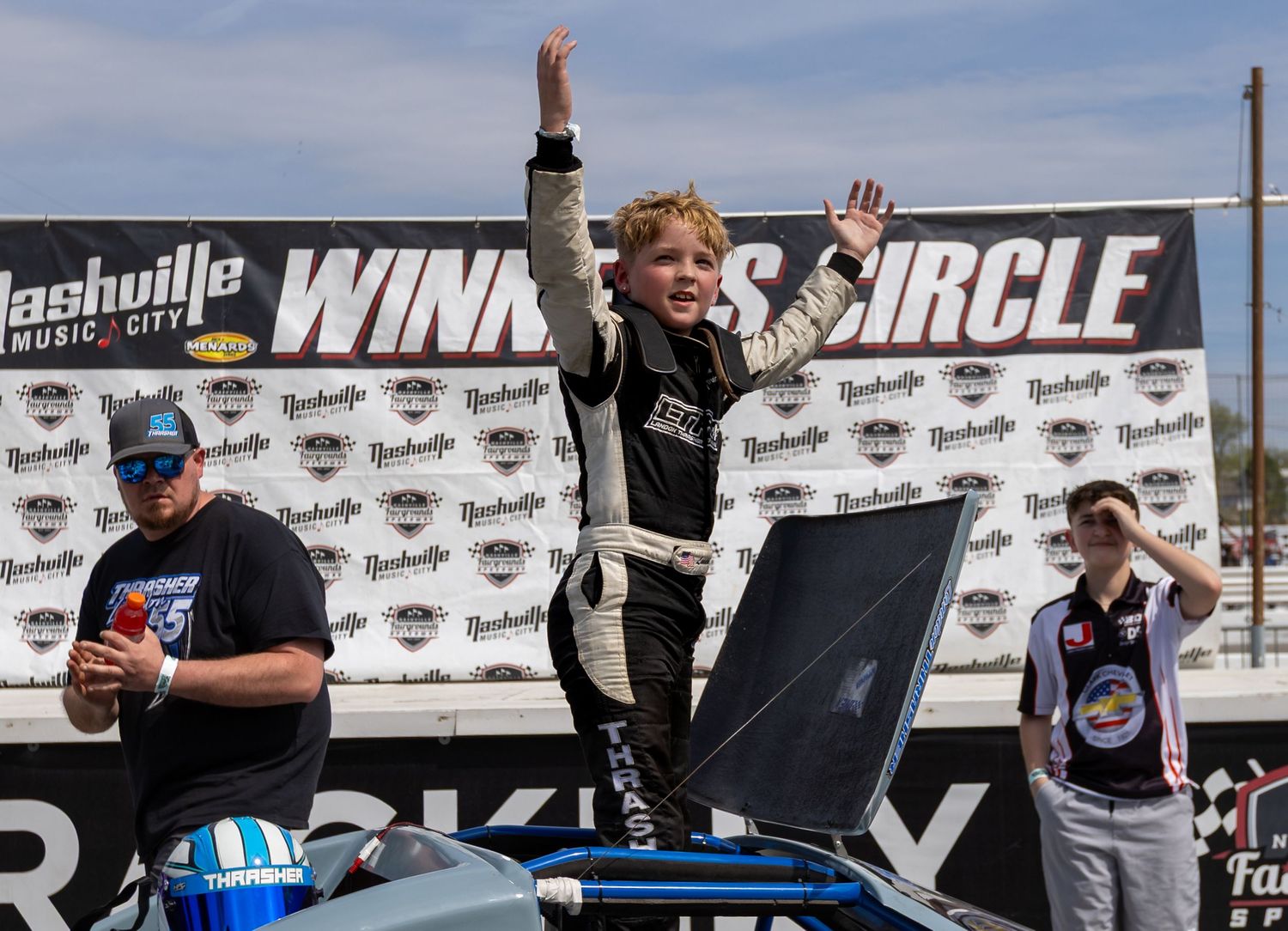 Nashville Fairgrounds Speedway victory lane for bandoleros division.