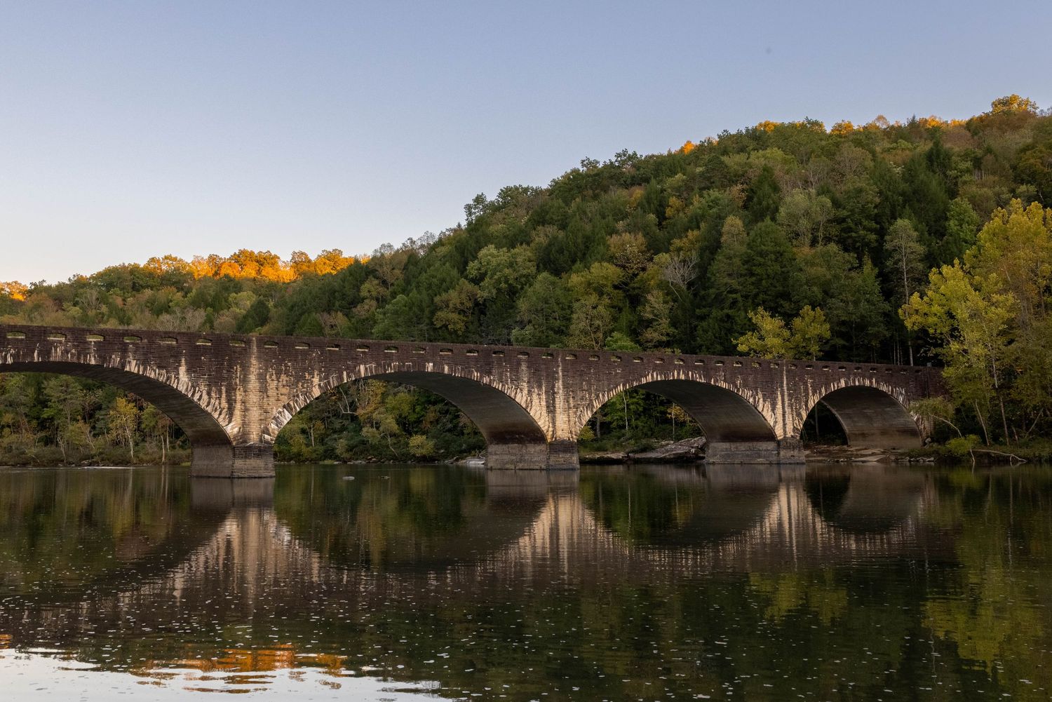 Bridge leading to Cumberland Falls State Park in Kentucky.