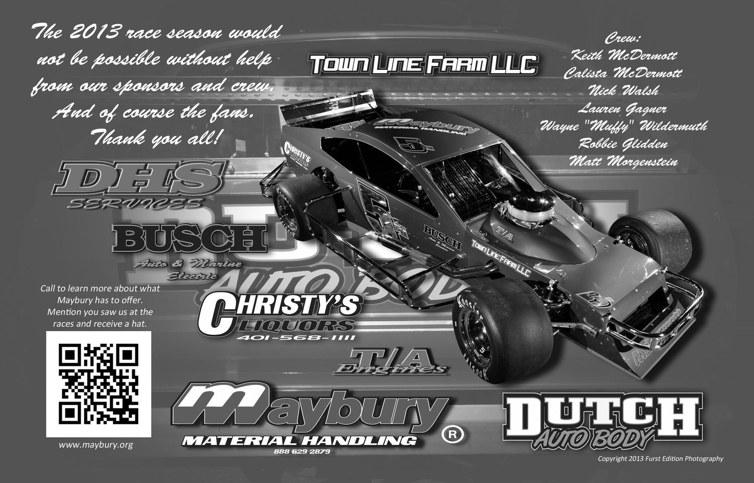Motorsports hero card example.