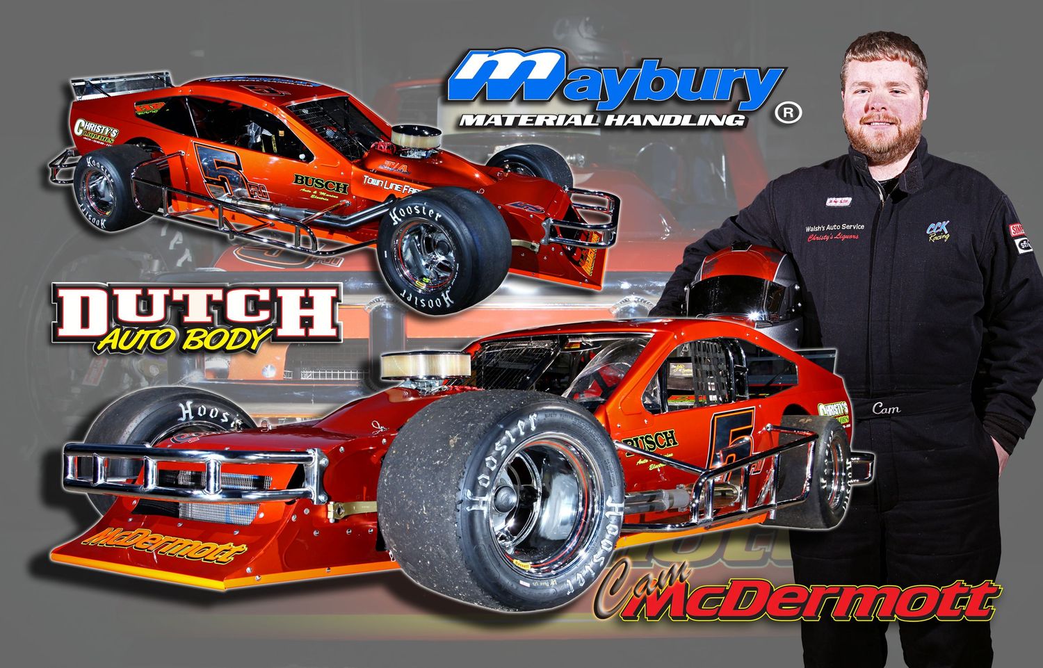 Motorsports hero card example.