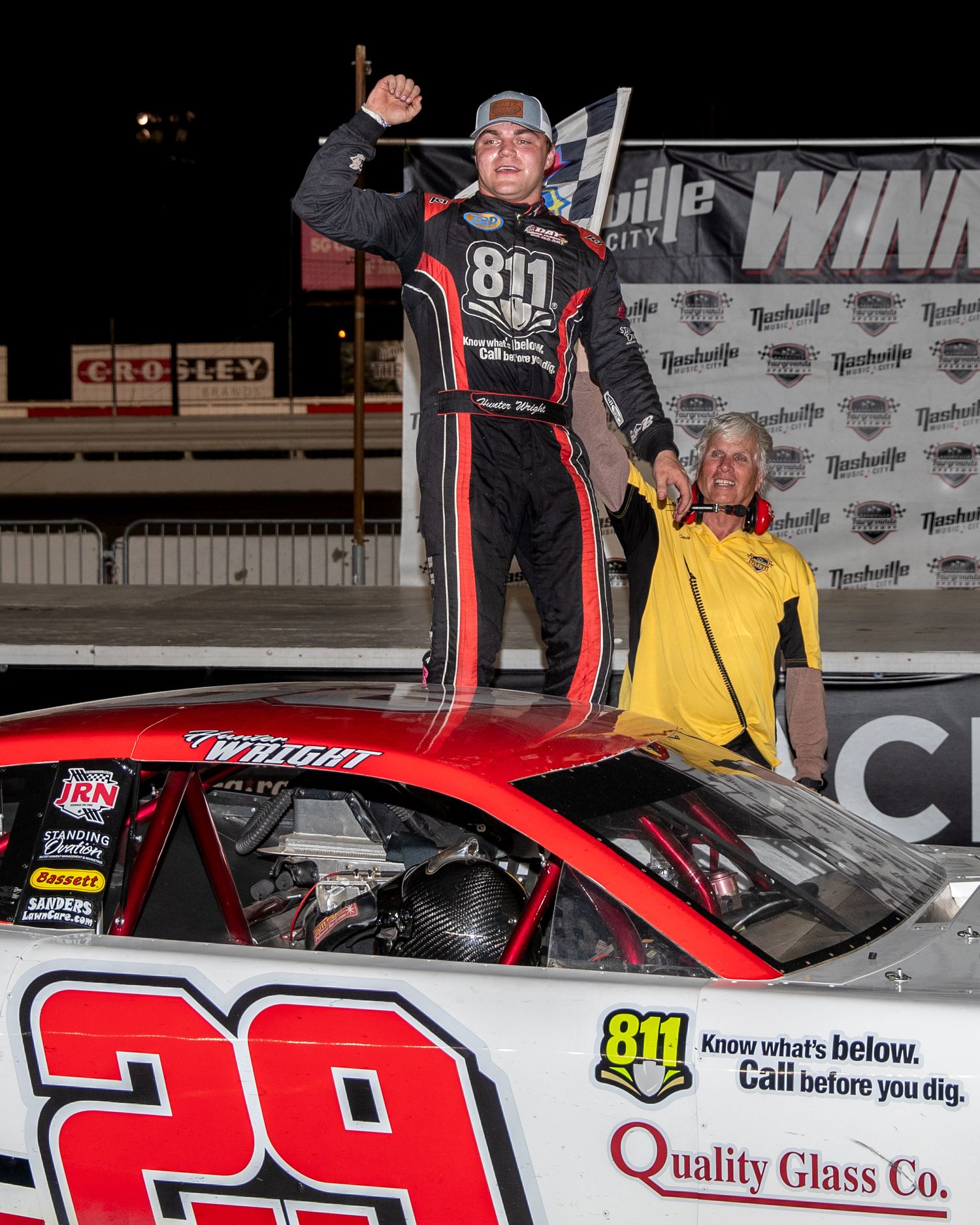 Nashville Fairgrounds Speedway victory lane for Pro Late Models division.