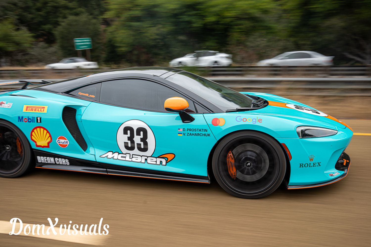 Mclaren GT side shot rollers