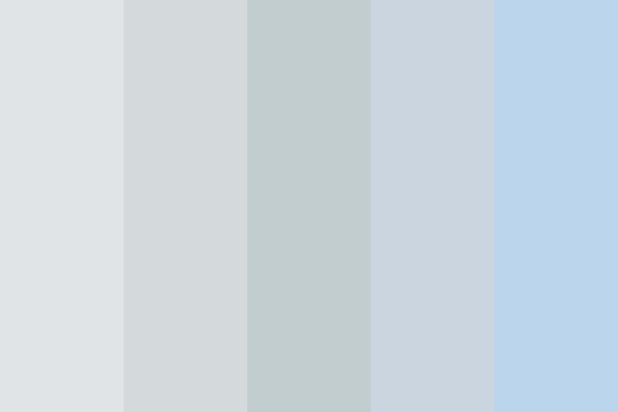 Cool neutral color palette with soft blue, gray, and mist tones ideal for calming interior design schemes.