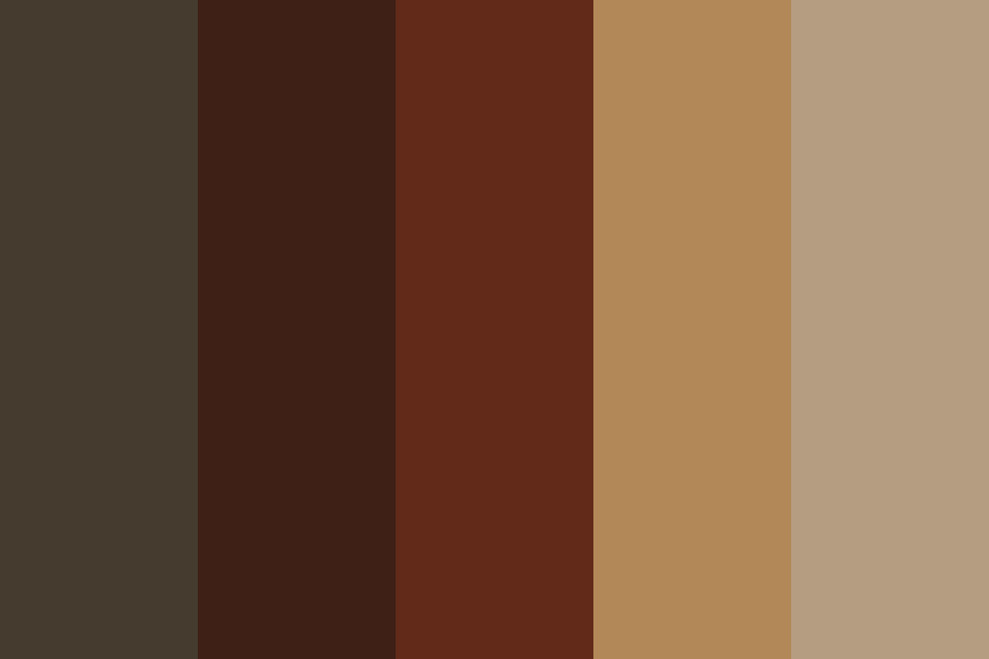 Rich earthy color palette featuring dark brown, mahogany, tan, and taupe tones for rustic design.