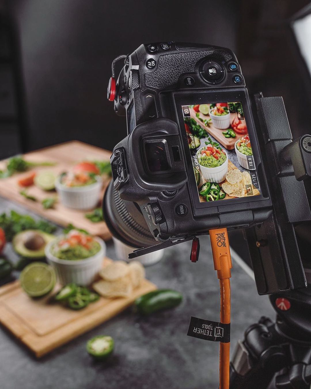 Videography Camera shooting food and promoting a business