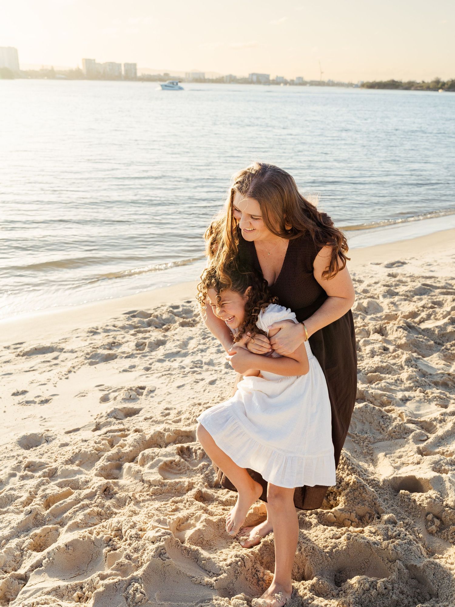 Mother and daughter photography session at the beach at Gold Coast