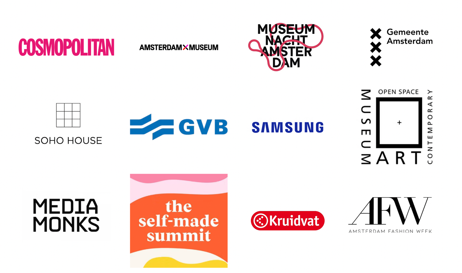 Collection of corporate logos and brand names arranged in a horizontal banner layout.