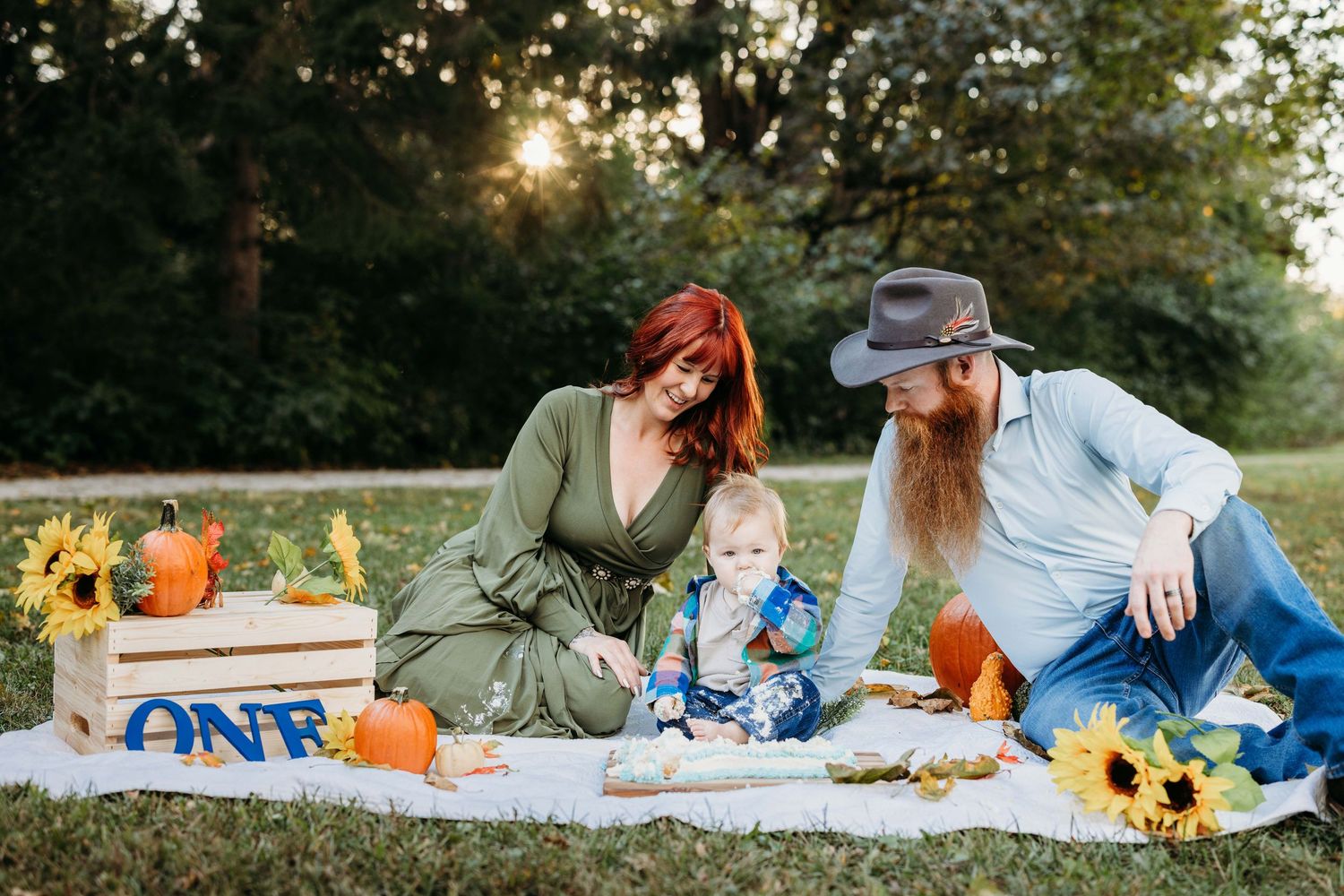 First Birthday cake smash at a park professional photographer / photography