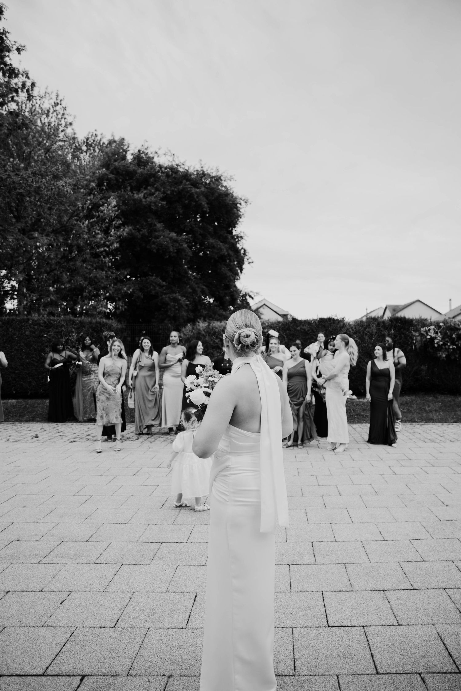 lancé de bouquet a un mariage