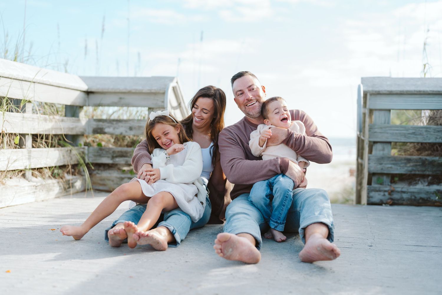 Family photoshoot St. Augustine beach sunset