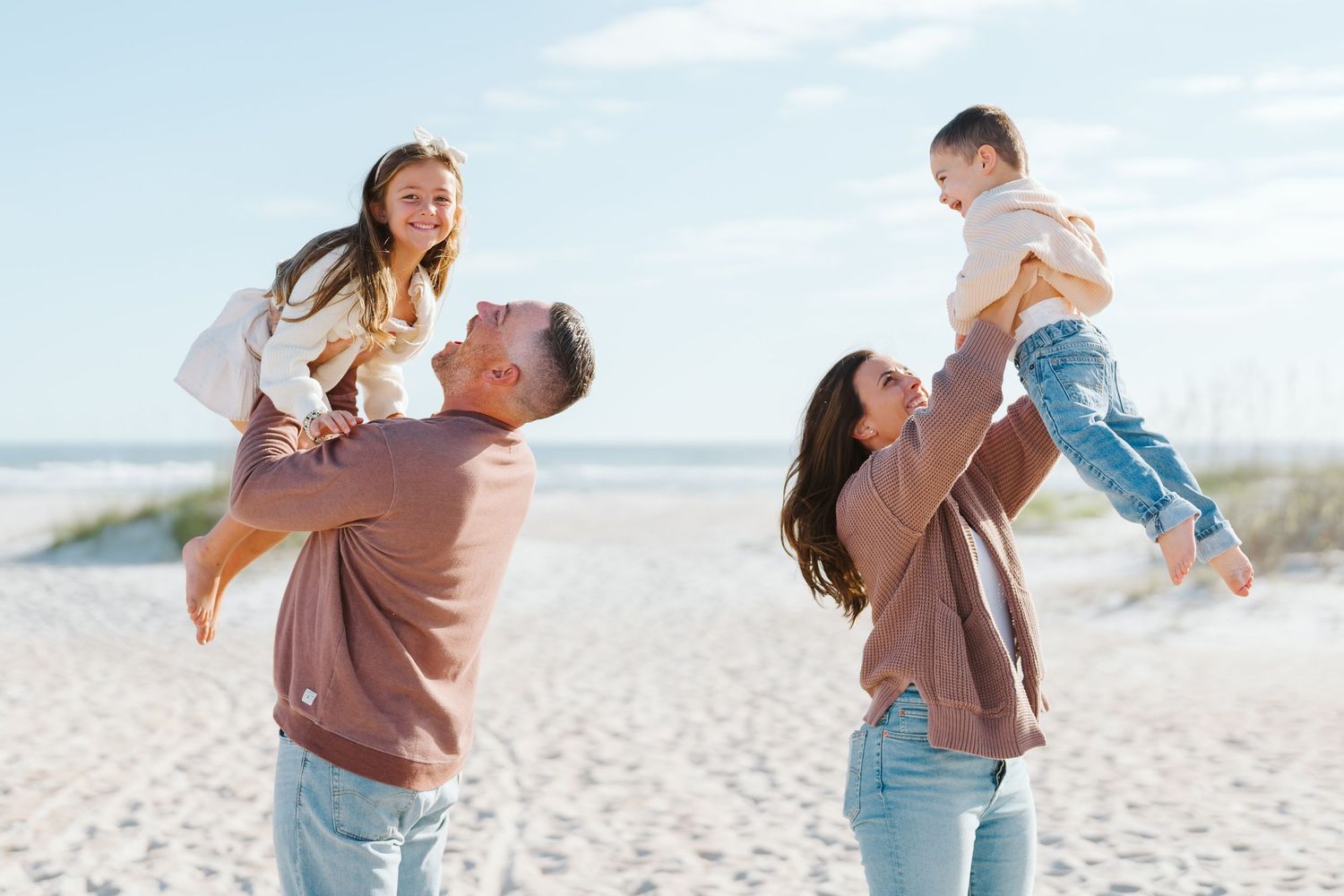Family photoshoot St. Augustine beach sunset