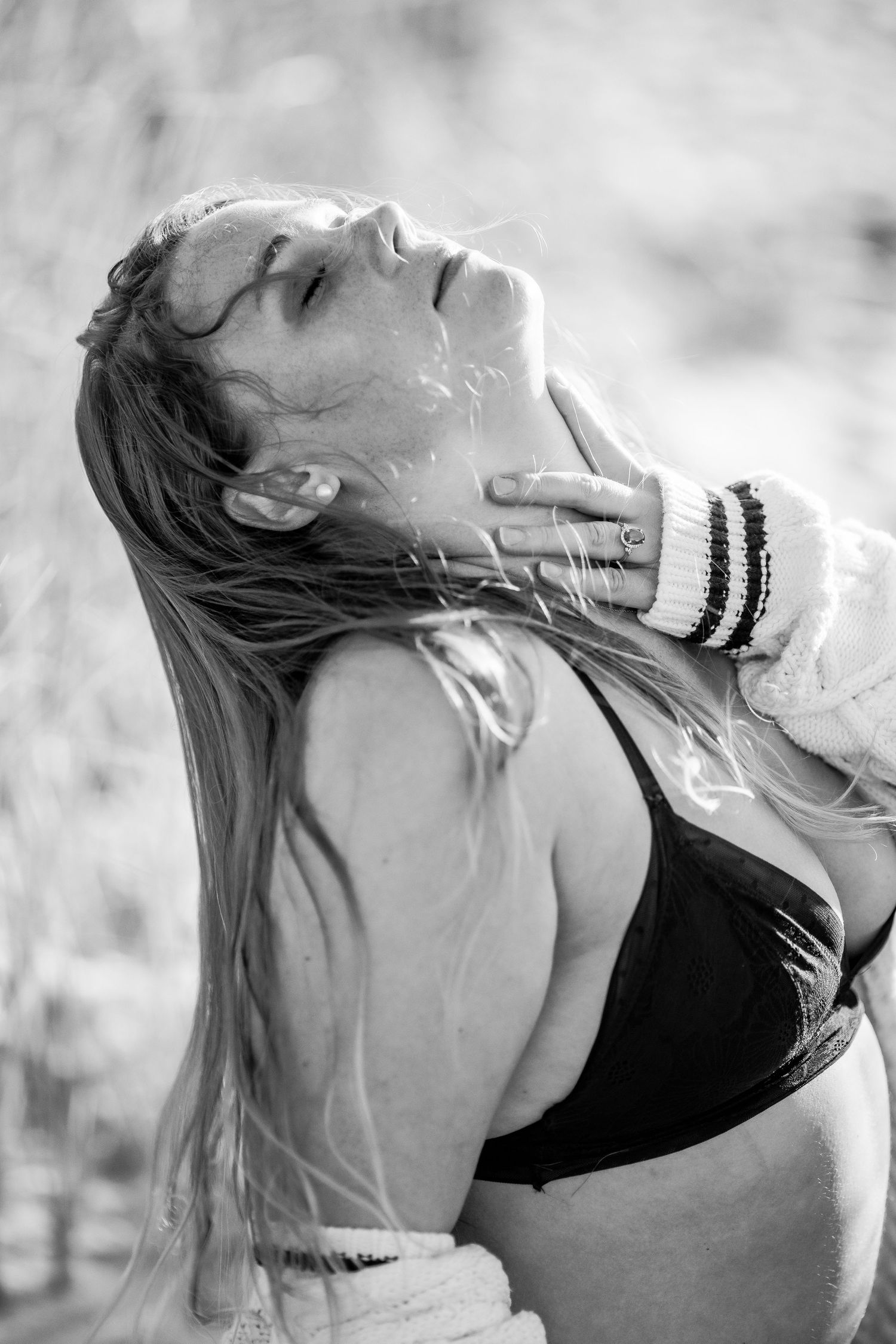 Woman on a Cape Cod beach boudoir photos