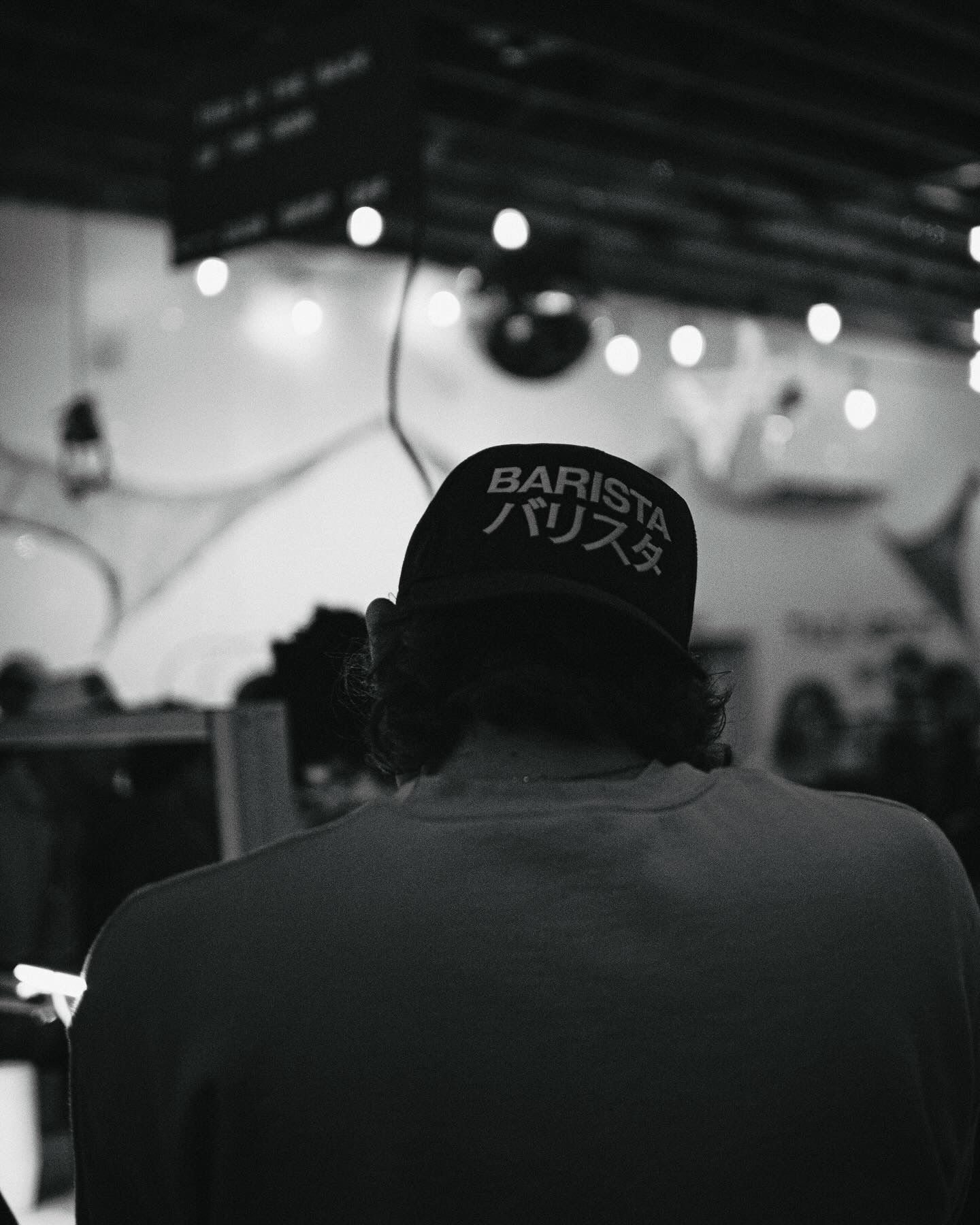 High contrast black and white photography capturing a local barista championship event by Tyler Banner Photography