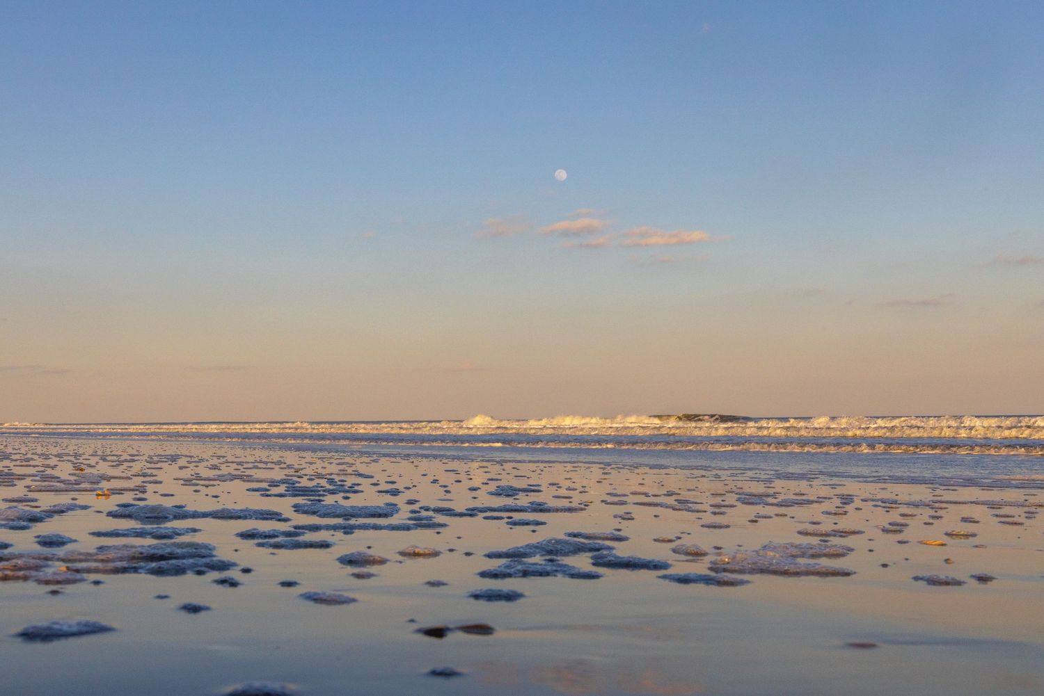 Moon and beach foam