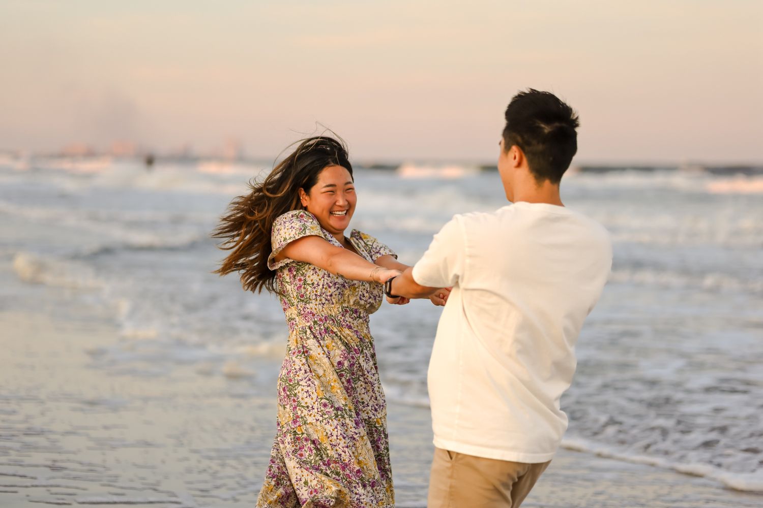Golden Hour Engagement Photography on the Ocean City Beach