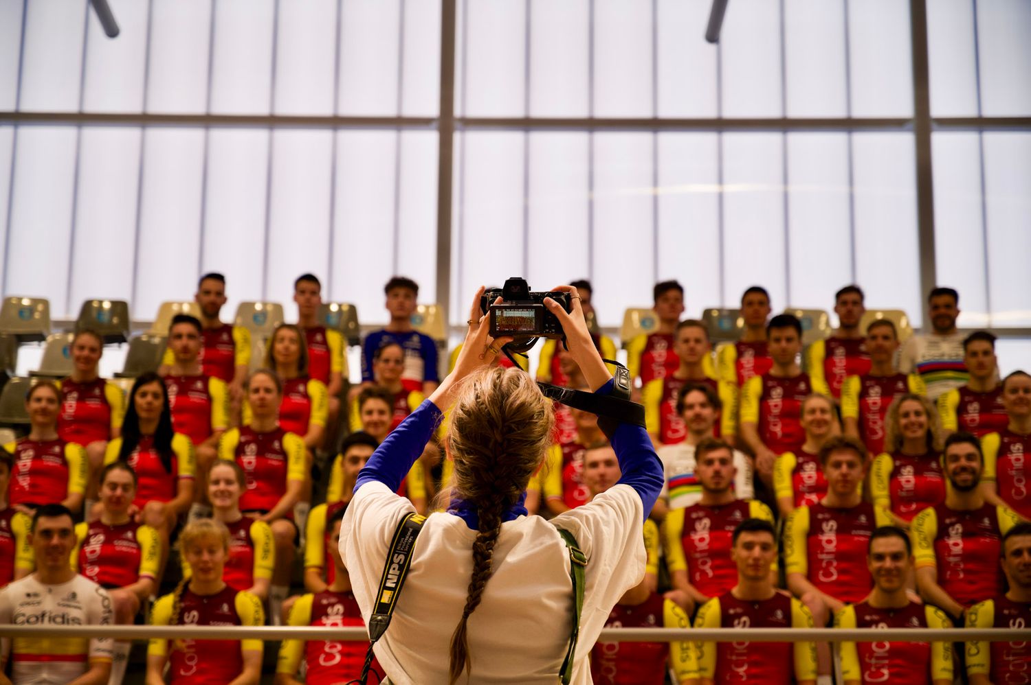 Team Portrait of the 2025 Team Cofidis squad, taken as the official photograph is taken their photo.